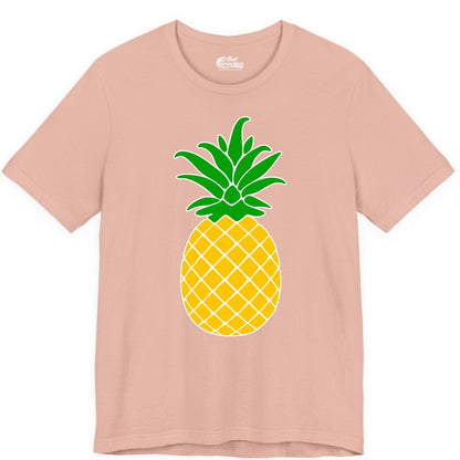 Pineapple Graphic Shirt - Tropical Fruit Apparel for Summer Fun (Premium Tee) in Peach - Cartoon Pineapple Graphic Shirt - Bold Tropical Fruit Summer Tee