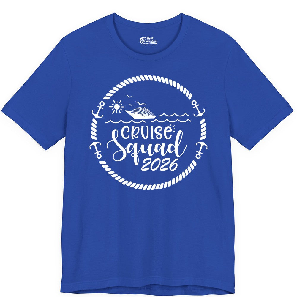 Cruise Squad 2026 Shirt - Family Cruise Shirt Group Apparel (Premium Tee) in True Royal - Cruise Squad 2026 Shirt - Nautical Rope Anchor Family Group Tee
