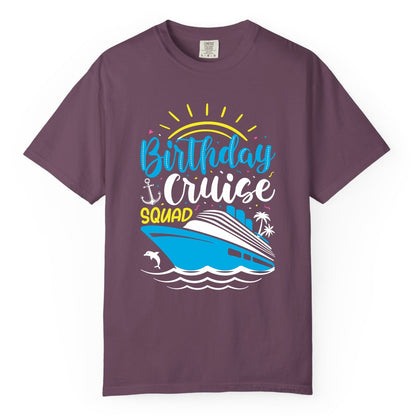 Birthday Cruise Squad Shirts - Fun Cruise Birthday Party Apparel (Comfort Color) in Berry - Birthday Cruise Squad Nautical Party Shirt for Group Celebrations