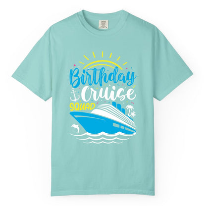 Birthday Cruise Squad Shirts - Fun Cruise Birthday Party Apparel (Comfort Color) in Chalky Mint - Birthday Cruise Squad Nautical Party Shirt for Group Celebrations