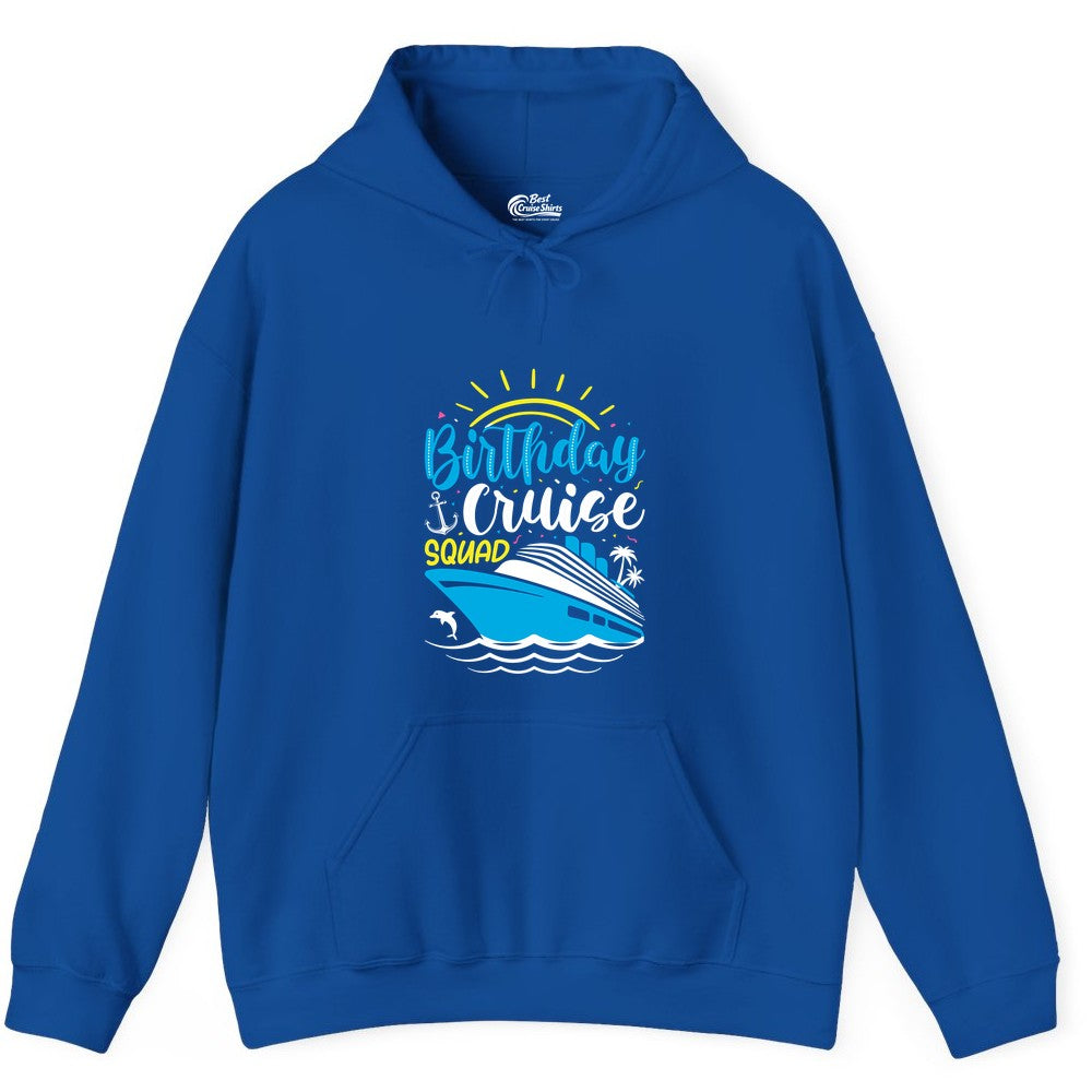 Birthday Cruise Squad Shirts - Fun Cruise Birthday Party Apparel (Hoodie) in Royal - Birthday Cruise Squad Nautical Party Shirt for Group Celebrations