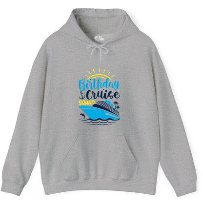 Birthday Cruise Squad Shirts - Fun Cruise Birthday Party Apparel (Hoodie) in Sport Grey - Birthday Cruise Squad Nautical Party Shirt for Group Celebrations