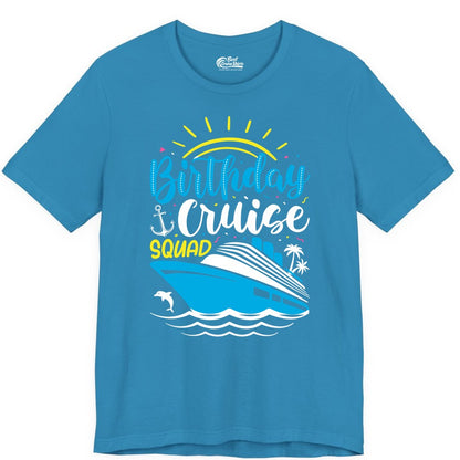 Birthday Cruise Squad Shirts - Fun Cruise Birthday Party Apparel (Premium Tee) in Aqua - Birthday Cruise Squad Nautical Party Shirt for Group Celebrations