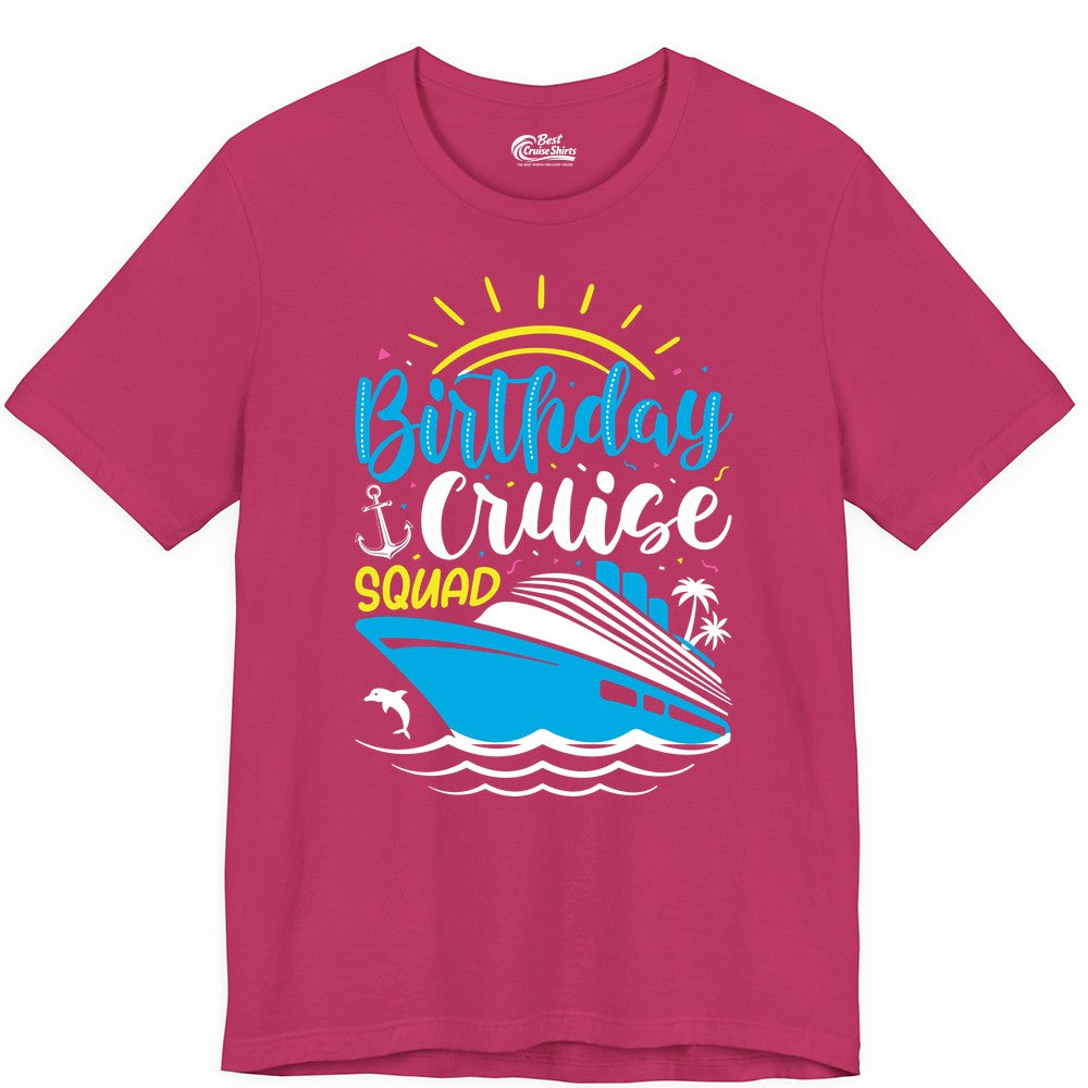 Birthday Cruise Squad Shirts - Fun Cruise Birthday Party Apparel (Premium Tee) in Berry - Birthday Cruise Squad Nautical Party Shirt for Group Celebrations