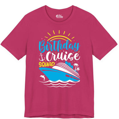 Birthday Cruise Squad Shirts - Fun Cruise Birthday Party Apparel (Premium Tee) in Berry - Birthday Cruise Squad Nautical Party Shirt for Group Celebrations