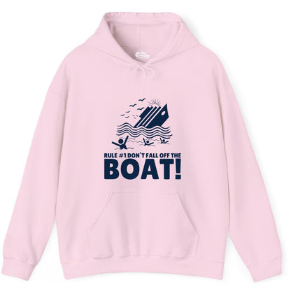 Funny Cruise Shirt - Humorous Sinking Ship Nautical Joke Tee (Hoodie) in Light Pink - Funny Cruise Ship Safety Warning Sinking Boat Cartoon Shirt