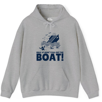 Funny Cruise Shirt - Humorous Sinking Ship Nautical Joke Tee (Hoodie) in Sport Grey - Funny Cruise Ship Safety Warning Sinking Boat Cartoon Shirt