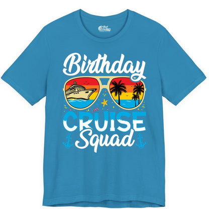 Birthday Cruise Shirt - Retro Cruise Squad Birthday Trip Apparel (Premium Tee) in Aqua - Birthday Cruise Squad Retro Sunglasses Tropical Group Shirt