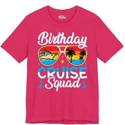 Birthday Cruise Shirt - Retro Cruise Squad Birthday Trip Apparel (Premium Tee) in Fuchsia - Birthday Cruise Squad Retro Sunglasses Tropical Group Shirt