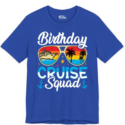 Birthday Cruise Shirt - Retro Cruise Squad Birthday Trip Apparel (Premium Tee) in True Royal - Birthday Cruise Squad Retro Sunglasses Tropical Group Shirt