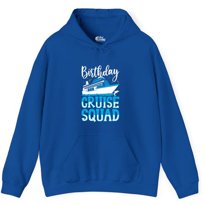 Birthday Cruise Shirt - Fun Group Cruise Squad Apparel for Vacations (Hoodie) in Royal - Birthday Cruise Squad Shirt - Nautical Celebration with Dolphin Accents