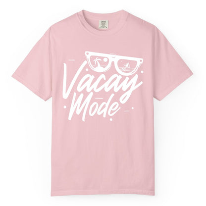 Vacay Mode Shirt - Beach Vacation Shirt for Summer Travel Adventures (Comfort Color) in Blossom - Vacay Mode Shirt - Sunglasses Beach Scene Summer Travel Tee