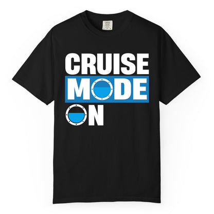 Cruise Mode On Shirt - Funny Cruise Shirt for Caribbean Vacations (Comfort Color) in Black - Cruise Mode On Shirt - Nautical Porthole Funny Cruise Vacation Tee