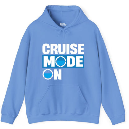 Cruise Mode On Shirt - Funny Cruise Shirt for Caribbean Vacations (Hoodie) in Carolina Blue - Cruise Mode On Shirt - Nautical Porthole Funny Cruise Vacation Tee