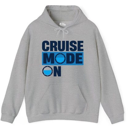 Cruise Mode On Shirt - Funny Cruise Shirt for Caribbean Vacations (Hoodie) in Sport Grey - Cruise Mode On Shirt - Nautical Porthole Funny Cruise Vacation Tee