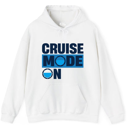 Cruise Mode On Shirt - Funny Cruise Shirt for Caribbean Vacations (Hoodie) in White - Cruise Mode On Shirt - Nautical Porthole Funny Cruise Vacation Tee