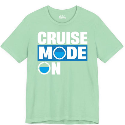 Cruise Mode On Shirt - Funny Cruise Shirt for Caribbean Vacations (Premium Tee) in Mint - Cruise Mode On Shirt - Nautical Porthole Funny Cruise Vacation Tee