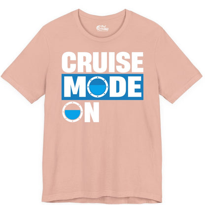 Cruise Mode On Shirt - Funny Cruise Shirt for Caribbean Vacations (Premium Tee) in Peach - Cruise Mode On Shirt - Nautical Porthole Funny Cruise Vacation Tee
