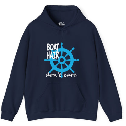 Boat Hair Don't Care Nautical Wheel Shirt for Lake and Marina Hoodie - Best Cruise Shirts