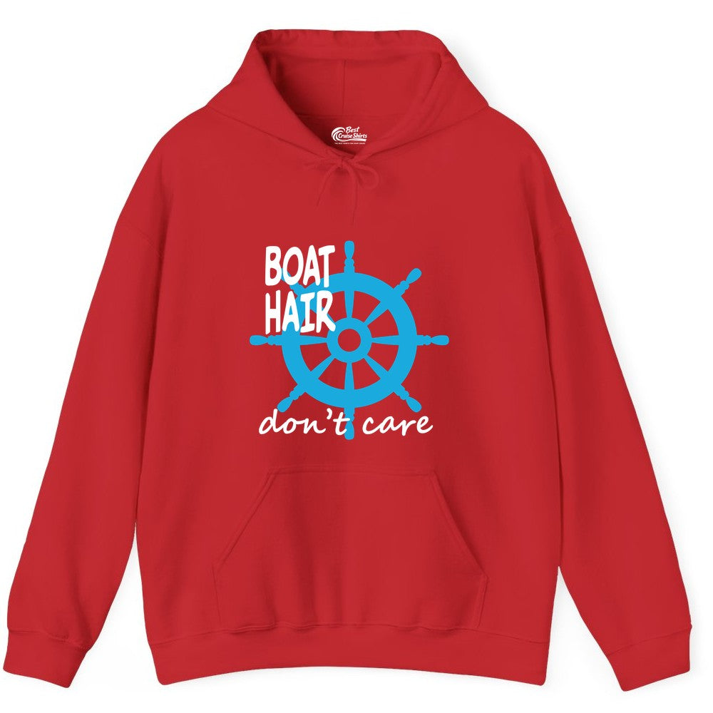 Boat Hair Don't Care Nautical Wheel Shirt for Lake and Marina Hoodie - View 5 - Best Cruise Shirts