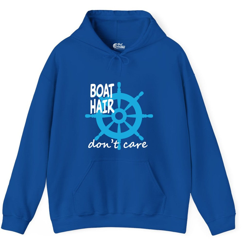 Boat Hair Don't Care Nautical Wheel Shirt for Lake and Marina Hoodie - View 6 - Best Cruise Shirts