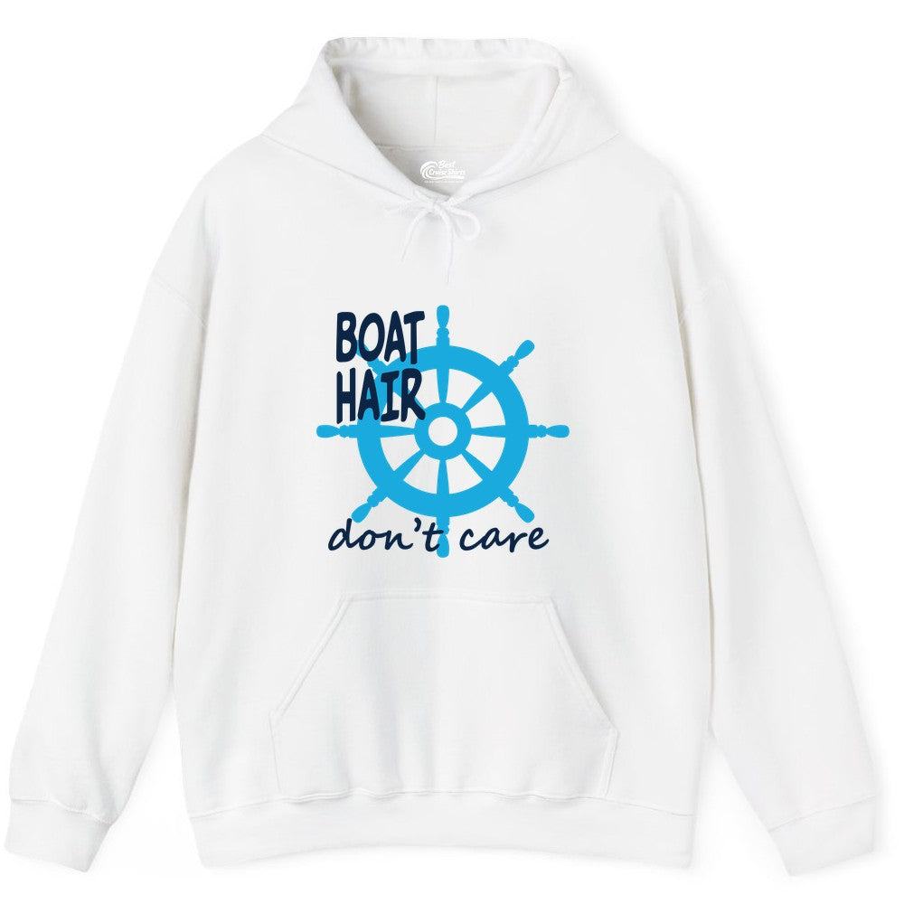 Boat Hair Don't Care Nautical Wheel Shirt for Lake and Marina Hoodie - View 12 - Best Cruise Shirts