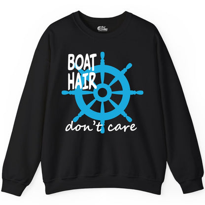 Boat Hair Don't Care Nautical Wheel Shirt for Lake and Marina Sweatshirt - View 2 - Best Cruise Shirts