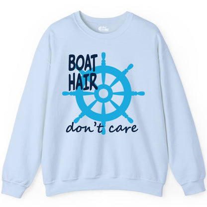 Boat Hair Don't Care Nautical Wheel Shirt for Lake and Marina Sweatshirt - View 4 - Best Cruise Shirts
