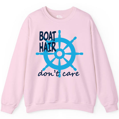 Boat Hair Don't Care Nautical Wheel Shirt for Lake and Marina Sweatshirt - View 5 - Best Cruise Shirts