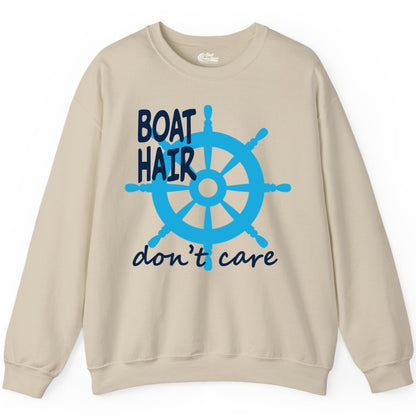 Boat Hair Don't Care Nautical Wheel Shirt for Lake and Marina Sweatshirt - View 7 - Best Cruise Shirts