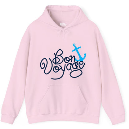 Bon Voyage Shirt - Nautical Anchor Cruise Shirt for Sailors Gift (Hoodie) in Light Pink - Bon Voyage Script Shirt - Nautical Anchor Farewell Cruise Tee