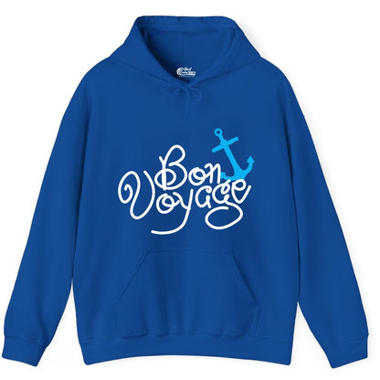 Bon Voyage Shirt - Nautical Anchor Cruise Shirt for Sailors Gift (Hoodie) in Royal - Bon Voyage Script Shirt - Nautical Anchor Farewell Cruise Tee