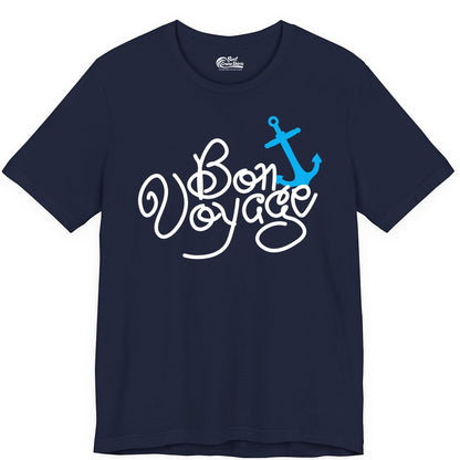 Bon Voyage Shirt - Nautical Anchor Cruise Shirt for Sailors Gift (Premium Tee) in Navy - Bon Voyage Script Shirt - Nautical Anchor Farewell Cruise Tee