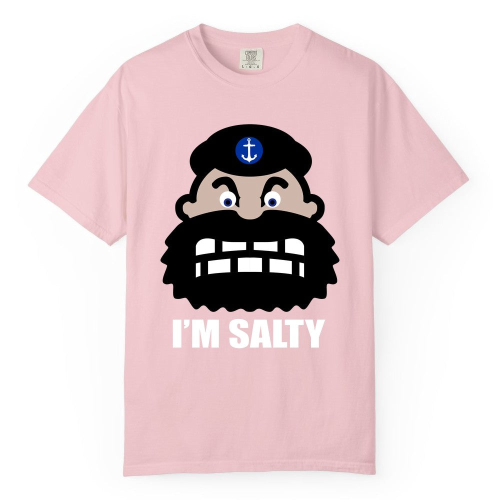 Im Salty Sailor Shirt - Nautical Humor Apparel - Funny Anchor Tee (Comfort Color) in Blossom - Im Salty Sailor Cartoon Shirt - Funny Nautical Pun Anchor Tee