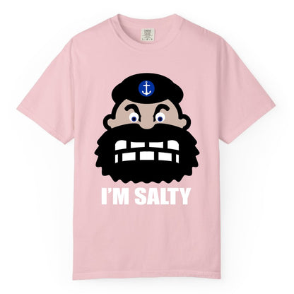 Im Salty Sailor Shirt - Nautical Humor Apparel - Funny Anchor Tee (Comfort Color) in Blossom - Im Salty Sailor Cartoon Shirt - Funny Nautical Pun Anchor Tee