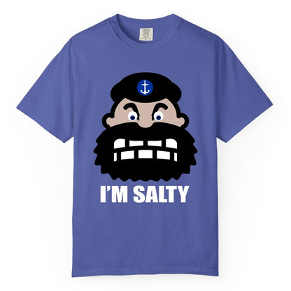 Im Salty Sailor Shirt - Nautical Humor Apparel - Funny Anchor Tee (Comfort Color) in Periwinkle - Im Salty Sailor Cartoon Shirt - Funny Nautical Pun Anchor Tee