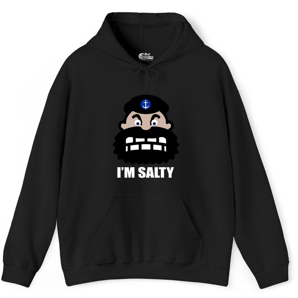 Im Salty Sailor Shirt - Nautical Humor Apparel - Funny Anchor Tee (Hoodie) in Black - Im Salty Sailor Cartoon Shirt - Funny Nautical Pun Anchor Tee
