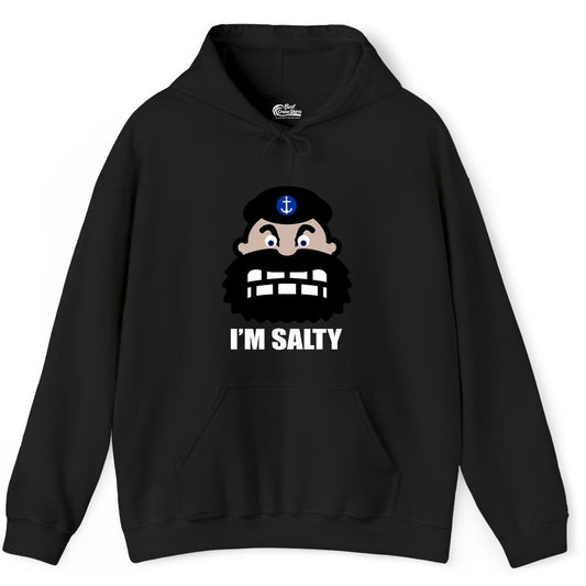 Im Salty Sailor Shirt - Nautical Humor Apparel - Funny Anchor Tee (Hoodie) in Black - Im Salty Sailor Cartoon Shirt - Funny Nautical Pun Anchor Tee