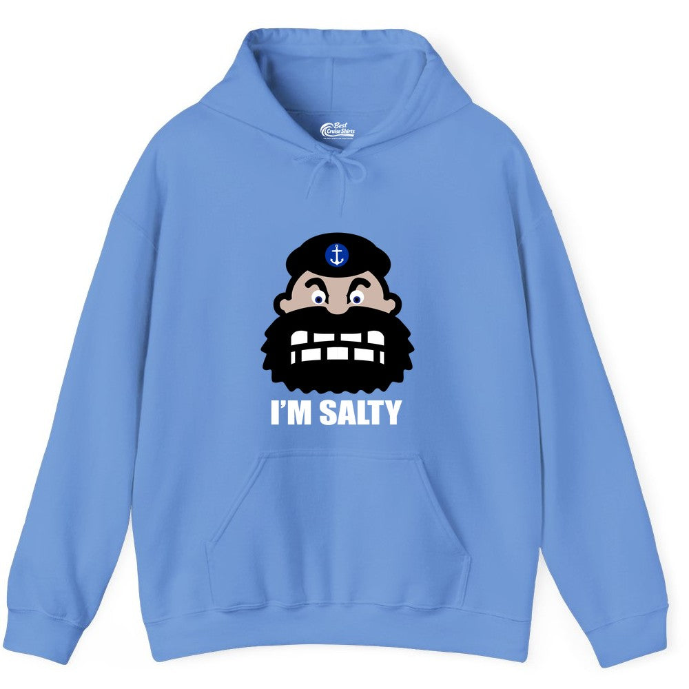 Im Salty Sailor Shirt - Nautical Humor Apparel - Funny Anchor Tee (Hoodie) in Carolina Blue - Im Salty Sailor Cartoon Shirt - Funny Nautical Pun Anchor Tee