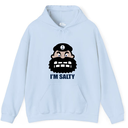 Im Salty Sailor Shirt - Nautical Humor Apparel - Funny Anchor Tee (Hoodie) in Light Blue - Im Salty Sailor Cartoon Shirt - Funny Nautical Pun Anchor Tee