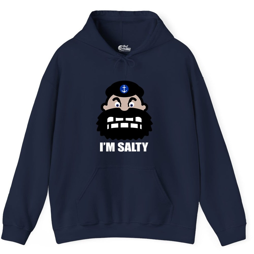 Im Salty Sailor Shirt - Nautical Humor Apparel - Funny Anchor Tee (Hoodie) in Navy - Im Salty Sailor Cartoon Shirt - Funny Nautical Pun Anchor Tee