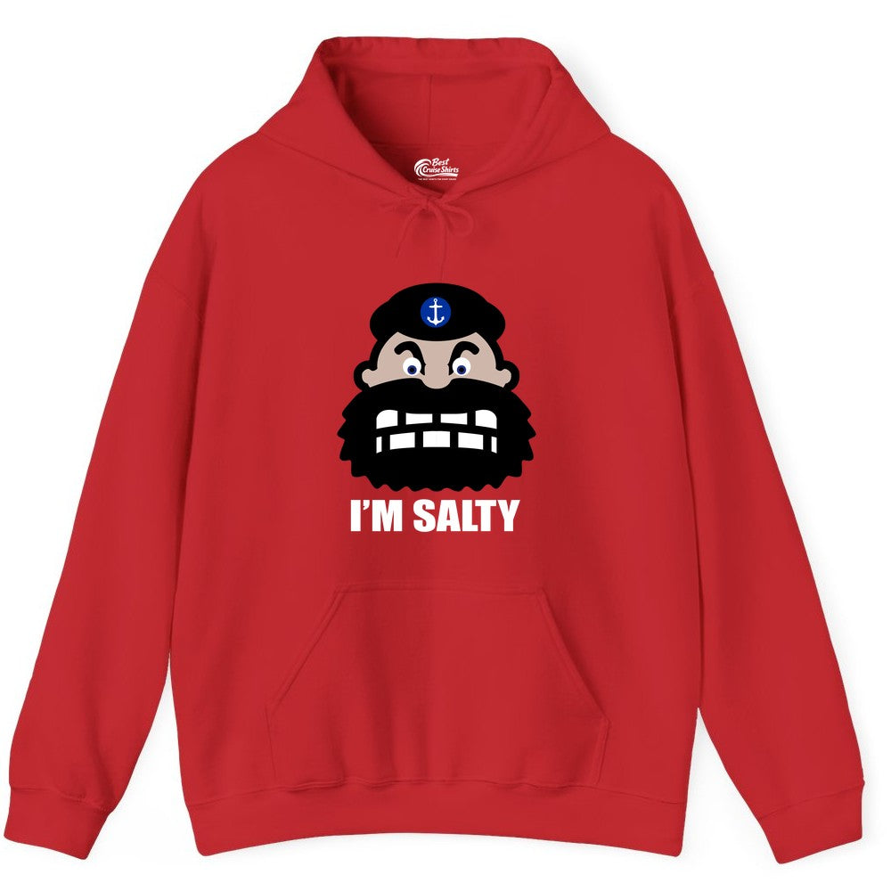 Im Salty Sailor Shirt - Nautical Humor Apparel - Funny Anchor Tee (Hoodie) in Red - Im Salty Sailor Cartoon Shirt - Funny Nautical Pun Anchor Tee