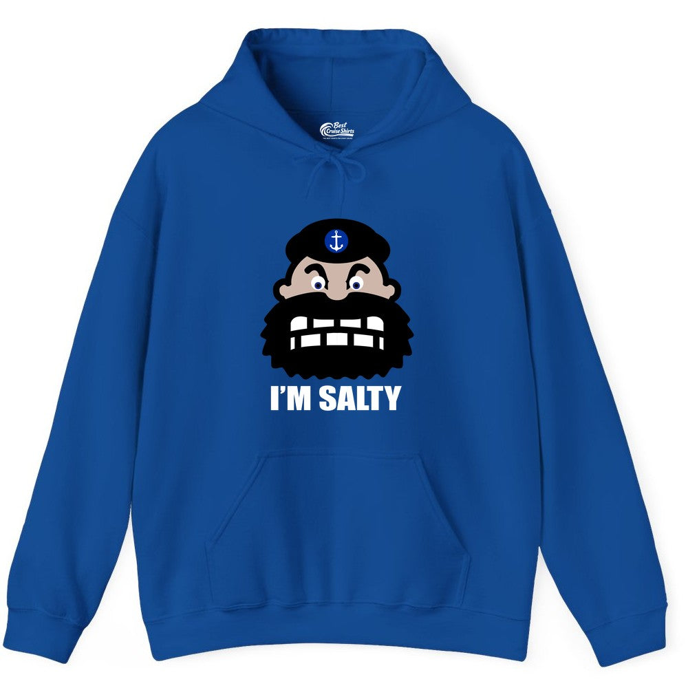Im Salty Sailor Shirt - Nautical Humor Apparel - Funny Anchor Tee (Hoodie) in Royal - Im Salty Sailor Cartoon Shirt - Funny Nautical Pun Anchor Tee