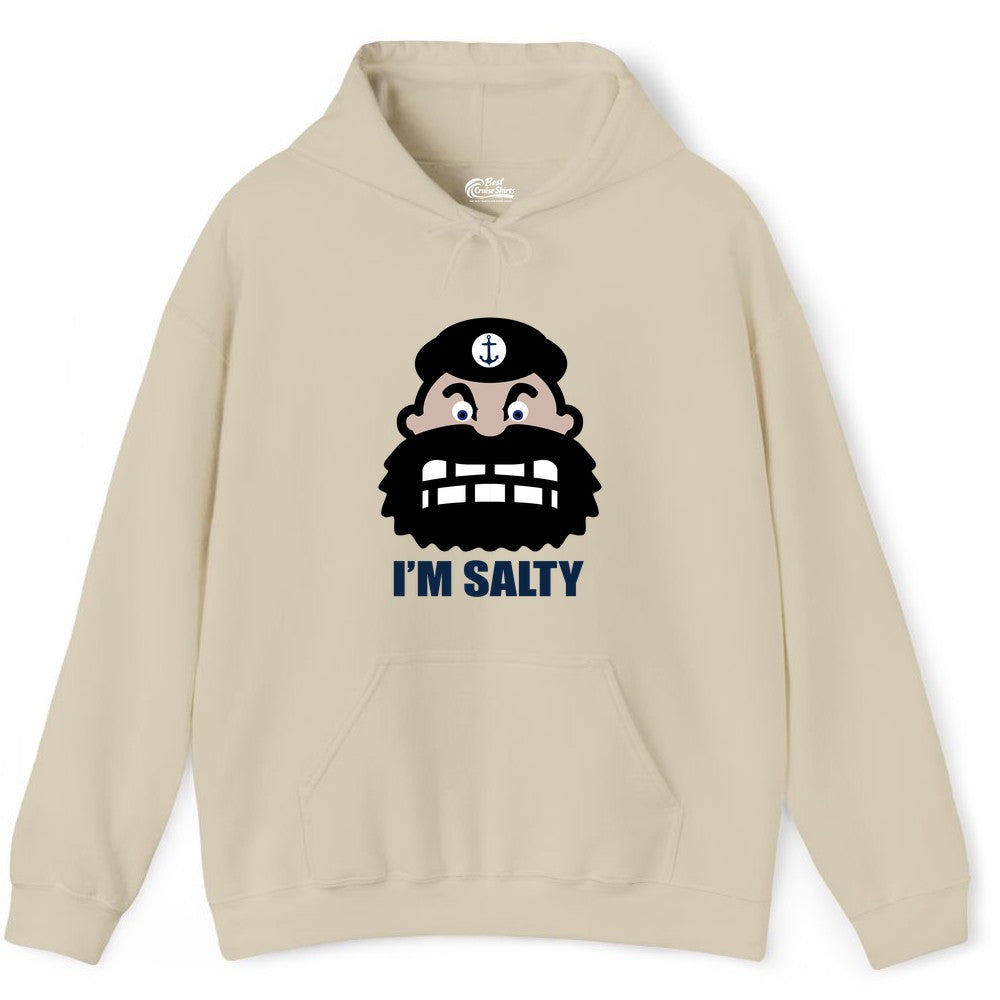 Im Salty Sailor Shirt - Nautical Humor Apparel - Funny Anchor Tee (Hoodie) in Sand - Im Salty Sailor Cartoon Shirt - Funny Nautical Pun Anchor Tee