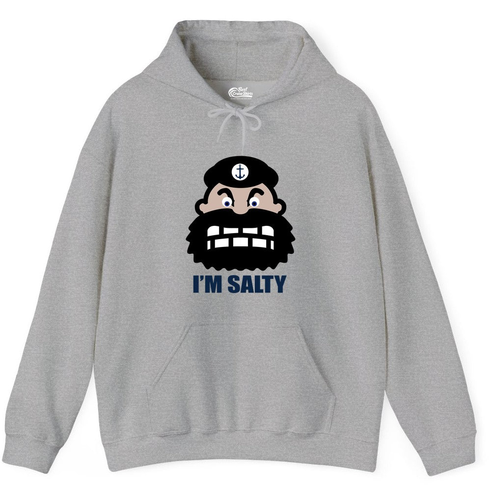 Im Salty Sailor Shirt - Nautical Humor Apparel - Funny Anchor Tee (Hoodie) in Sport Grey - Im Salty Sailor Cartoon Shirt - Funny Nautical Pun Anchor Tee