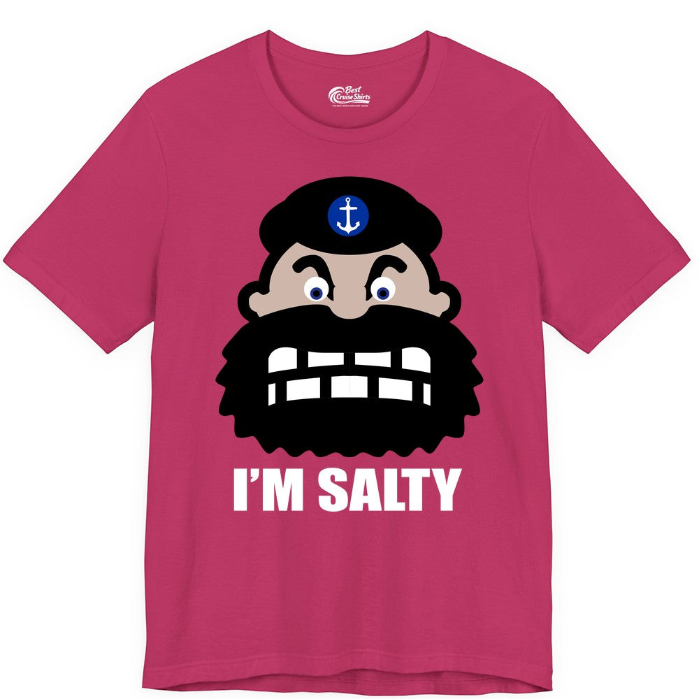 Im Salty Sailor Shirt - Nautical Humor Apparel - Funny Anchor Tee (Premium Tee) in Berry - Im Salty Sailor Cartoon Shirt - Funny Nautical Pun Anchor Tee