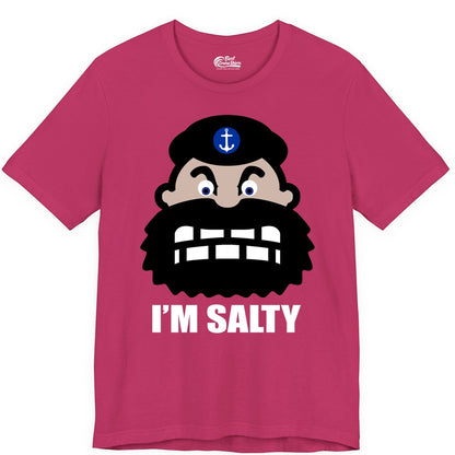 Im Salty Sailor Shirt - Nautical Humor Apparel - Funny Anchor Tee (Premium Tee) in Berry - Im Salty Sailor Cartoon Shirt - Funny Nautical Pun Anchor Tee