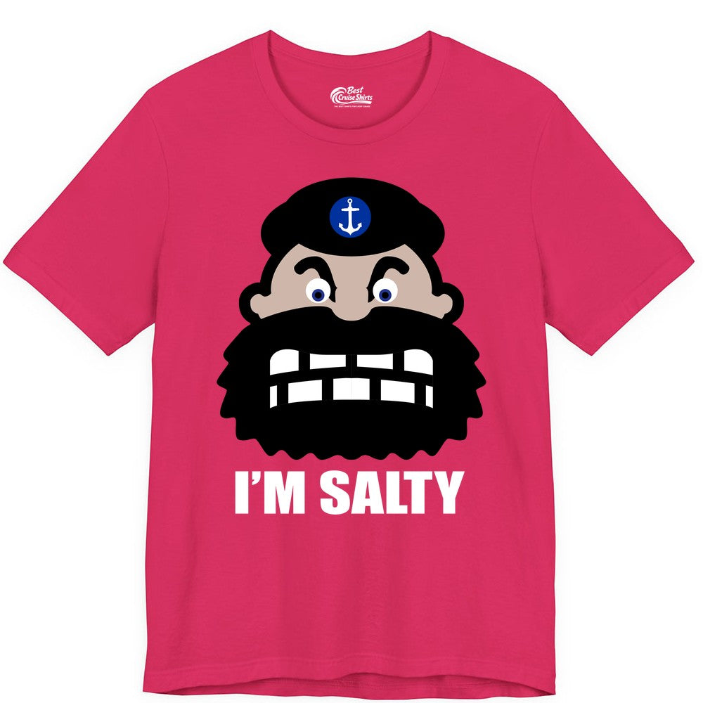 Im Salty Sailor Shirt - Nautical Humor Apparel - Funny Anchor Tee (Premium Tee) in Fuchsia - Im Salty Sailor Cartoon Shirt - Funny Nautical Pun Anchor Tee