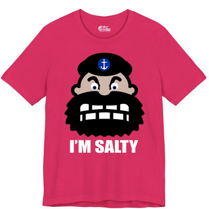 Im Salty Sailor Shirt - Nautical Humor Apparel - Funny Anchor Tee (Premium Tee) in Fuchsia - Im Salty Sailor Cartoon Shirt - Funny Nautical Pun Anchor Tee