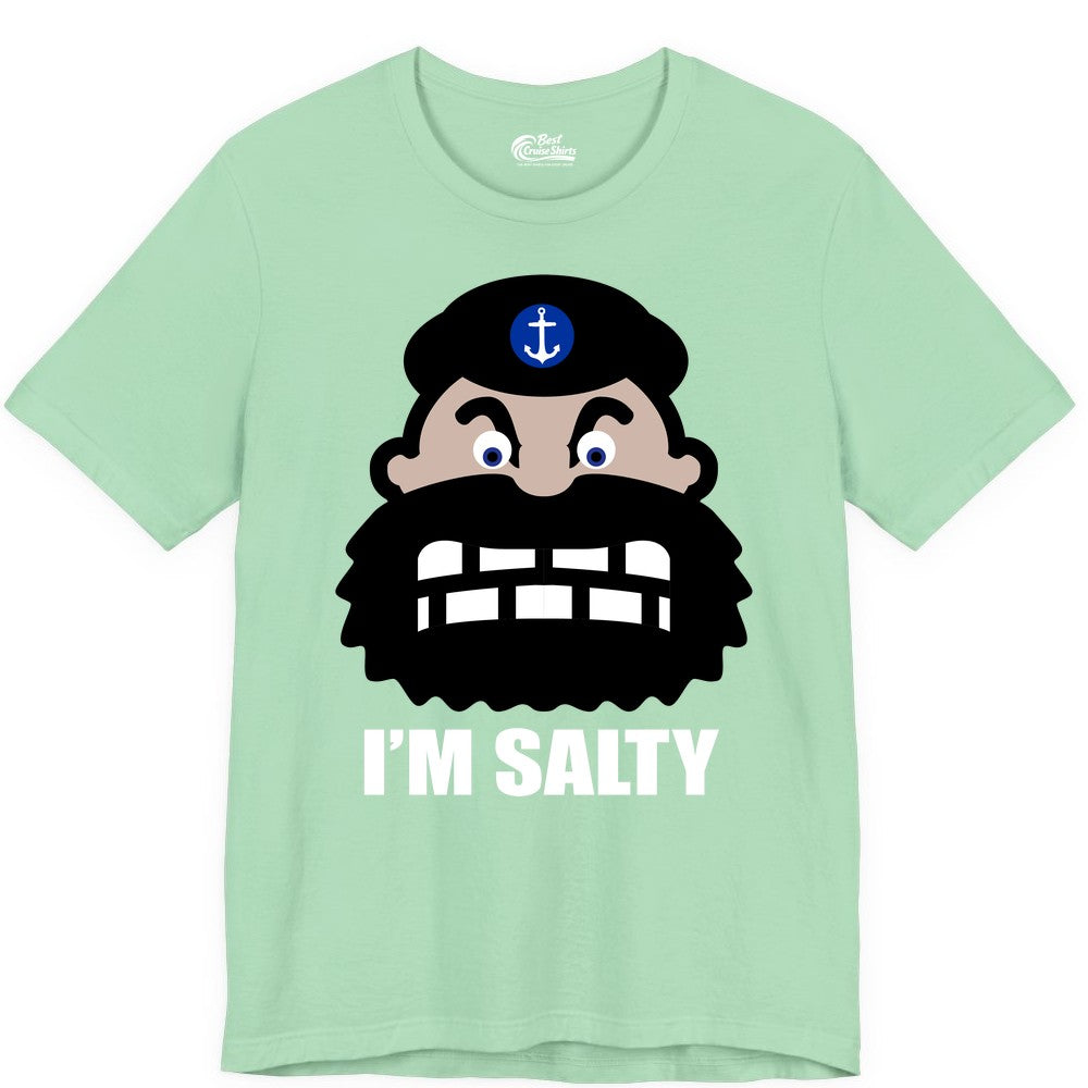 Im Salty Sailor Shirt - Nautical Humor Apparel - Funny Anchor Tee (Premium Tee) in Mint - Im Salty Sailor Cartoon Shirt - Funny Nautical Pun Anchor Tee